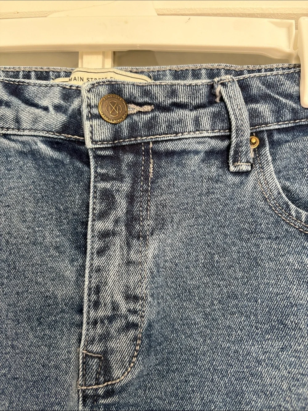 Classic Denim Skirt in Medium Wash “Robyn” by The Main Street Exchange